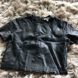 Faux Leather Crop Top